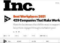  - Журнал Inc.com выбрал лучших работодателей