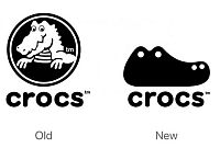 - Новый логотип CROCS. Крокодил превращается в ботинок